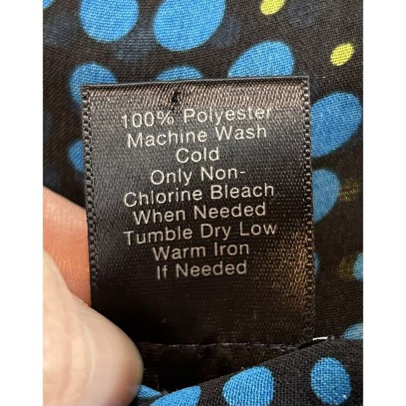 Ann Taylor Blue Sheer Polyester Polka Dot Top Blouse Womens M - Picture 5 of 5